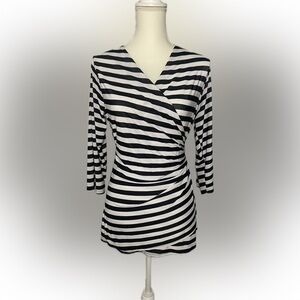 Black & White Wrap Top by VKY & Co.